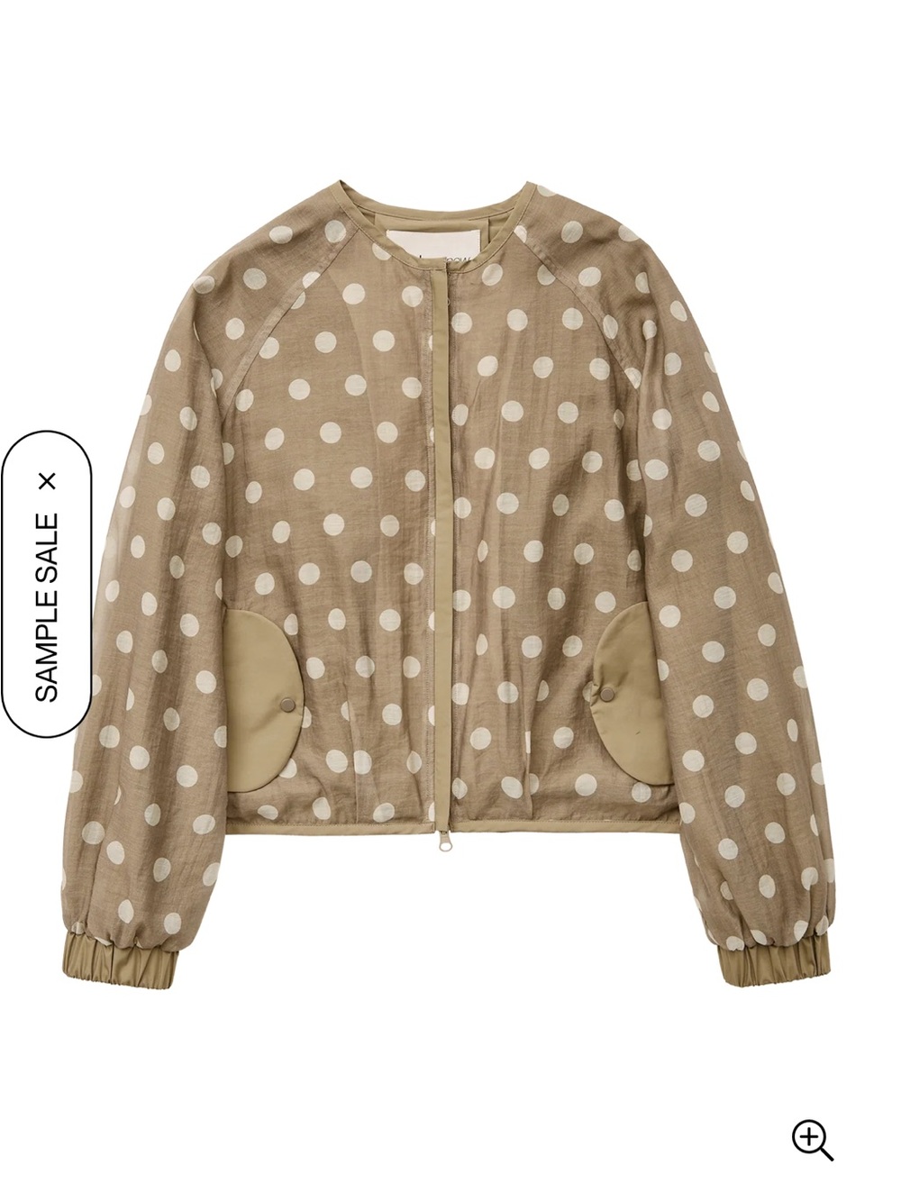 Find me now Polk dot Fabio voile jacket in cream & mocha